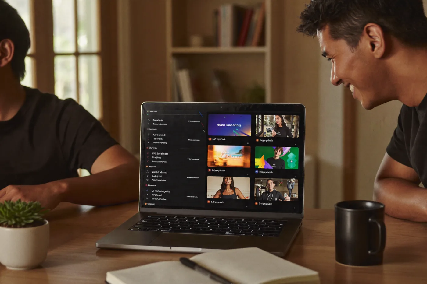 Filipino creator using Leapify AI to generate video ads on a laptop