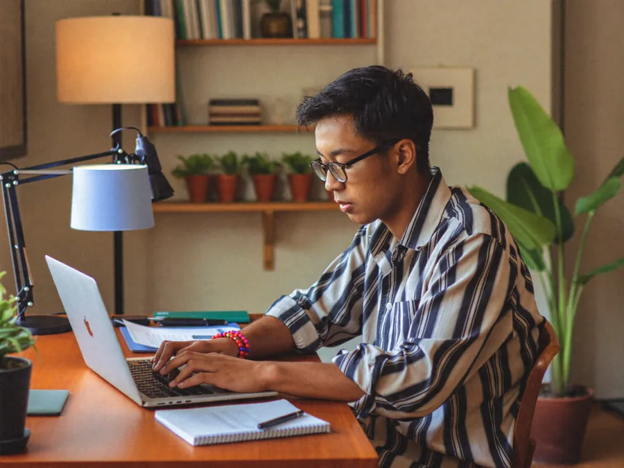 Freelancer working on a laptop